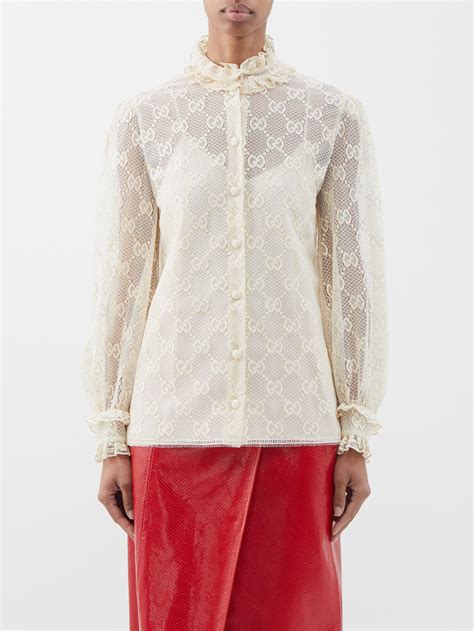 blusa feminina gucci|gucci lace blouse.